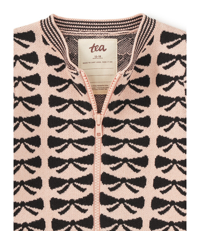 Tea Collection Zip Up Bow Baby Cardigan