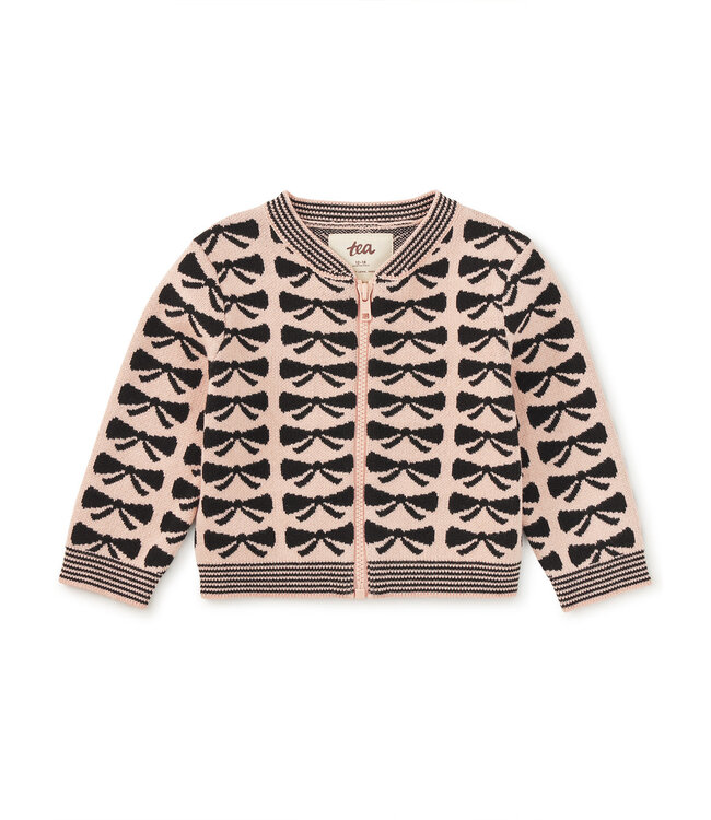 Tea Collection Zip Up Bow Baby Cardigan
