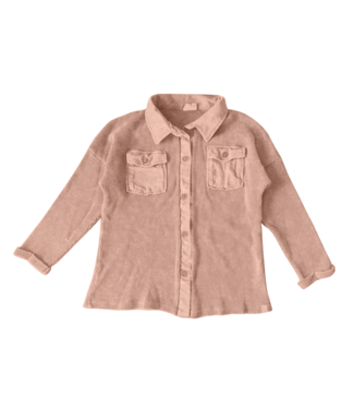 Tiny Whales Moon Child Button Up - Mineral Rose