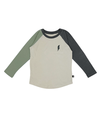 Tiny Whales Bolt L/S Raglan - Vintage Black/ Pine