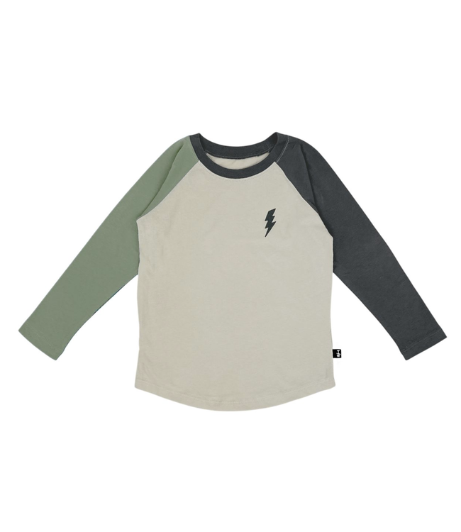 Tiny Whales Bolt L/S Raglan - Vintage Black/ Pine