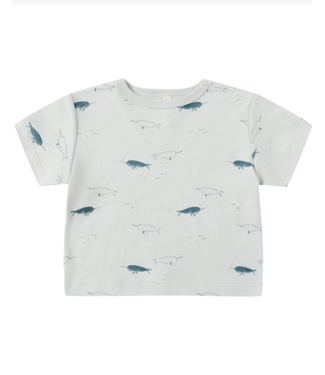 Quincy Mae Boxy Baby Tee - Narwhals