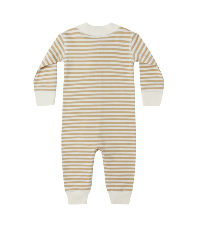 Quincy Mae Zip Long Sleeve Sleeper - Gold Stripe