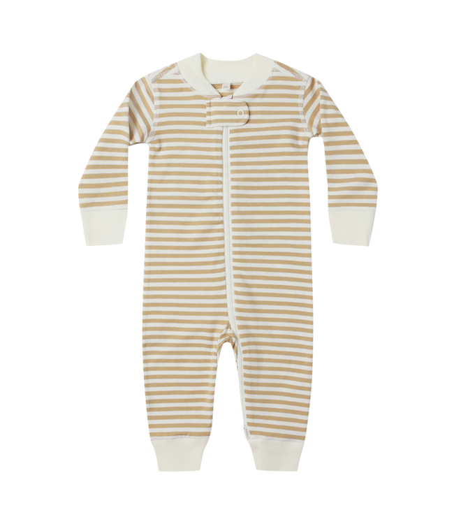 Quincy Mae Zip Long Sleeve Sleeper - Gold Stripe