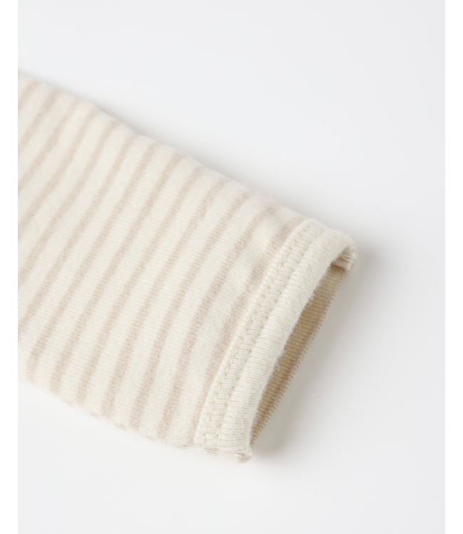 Quincy Mae Baby Footie - Oat Micro Stripe