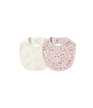 Quincy Mae Jersey Snap Bibs - Garden & Snow Owls
