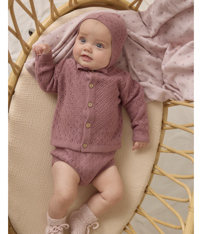 Quincy Mae Knit Cardigan - Mulberry