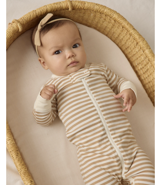 Quincy Mae Zip Long Sleeve Sleeper - Gold Stripe