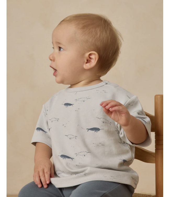 Quincy Mae Boxy Baby Tee - Narwhals