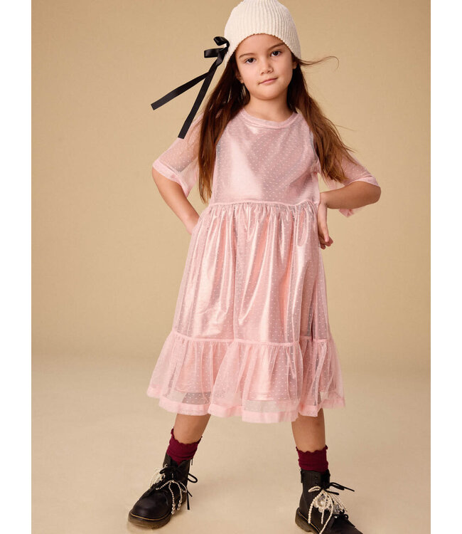 Tea Collection Layered Tulle & Foil Dress