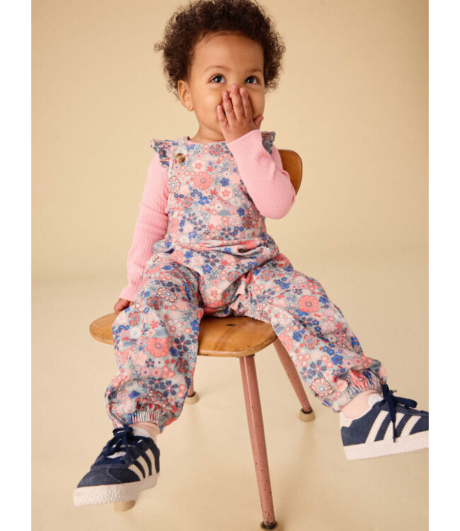Tea Collection Corduroy Ruffle Baby Overalls - Japanese Mini Floral
