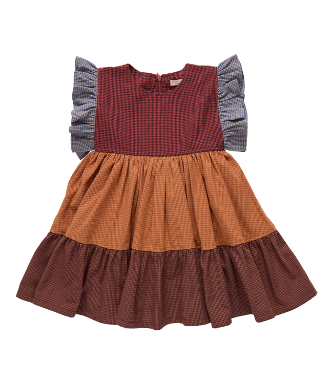 Pink Chicken Kit Dress - Mixed Checks