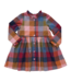 Pink Chicken Autumn Dress - Harvest Check