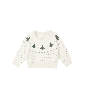 Rylee & Cru Fair Isle Baby Sweater - Trees