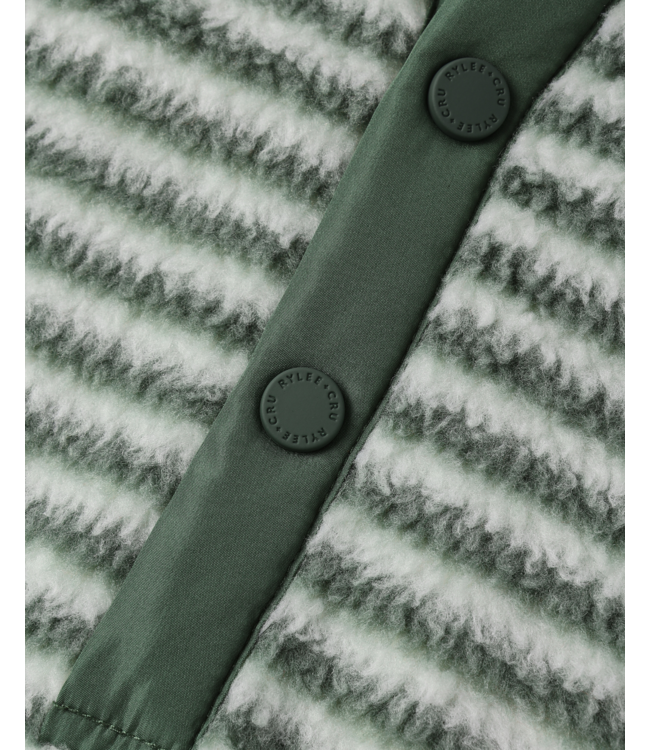 Rylee & Cru Fuzzy Baby Jumpsuit - Evergreen Stripe