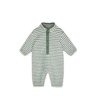 Rylee & Cru Fuzzy Baby Jumpsuit - Evergreen Stripe