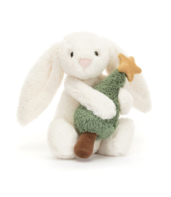 Jellycat Bashful Bunny with Christmas Tree