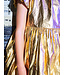 Tea Collection Metallic Balloon Skirted Dress - Gold
