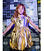 Tea Collection Metallic Balloon Skirted Dress - Gold