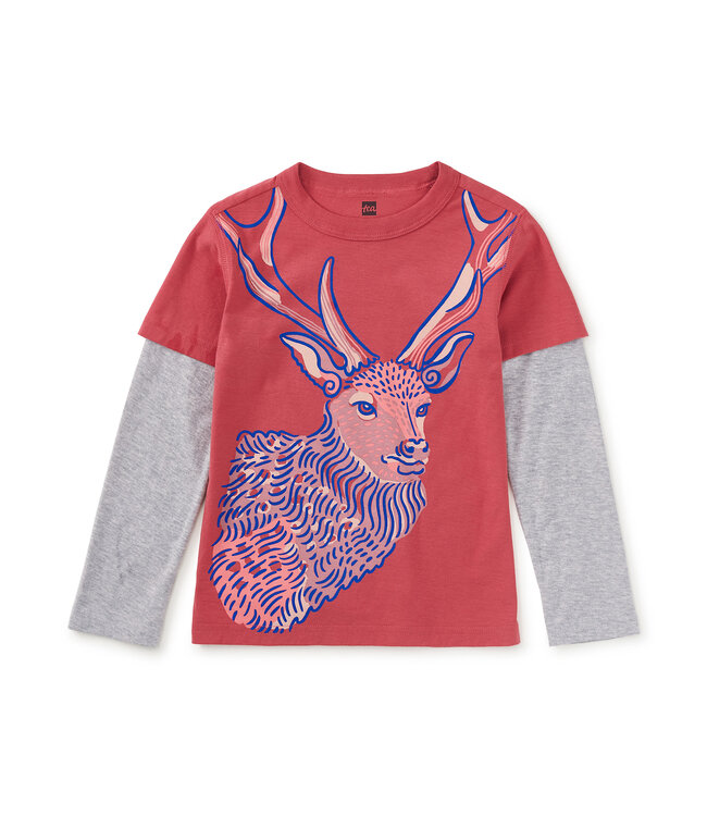 Tea Collection Regal Deer Layered Tee