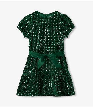 Hatley Green Sequins Velvet Dress