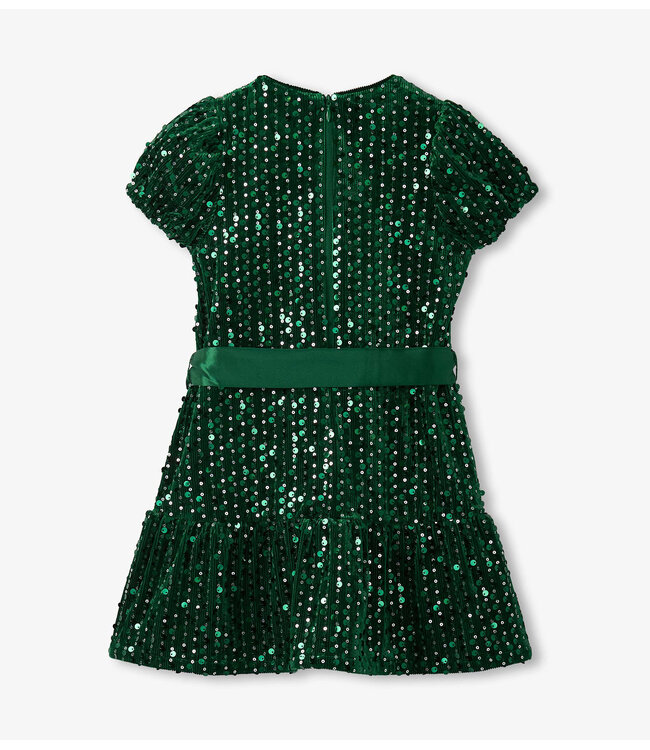 Hatley Green Sequins Velvet Dress