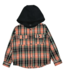 Tiny Whales Coastline Hooded Flannel - Coral
