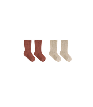 Quincy Mae Sock Set - Cranberry & Oat