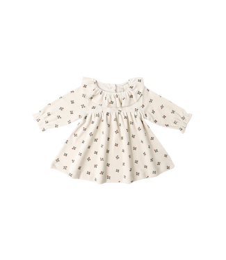 Quincy Mae Velour Baby Dress - Holly Berry