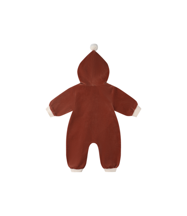 Quincy Mae Velour Zip Jumpsuit - Cranberries