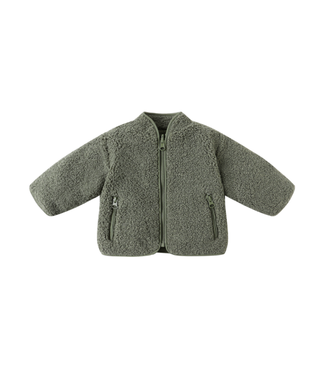 Quincy Mae Shearling Zip Jacket - Forest