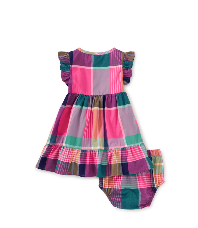 Tea Collection Baby Woven Wrap Dress - Carnival Rainbow Plaid