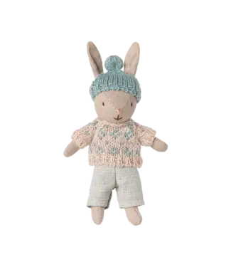 Maileg Winter Rabbit, Micro - Sand - Mint