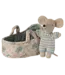 Maileg Baby Mouse in Carry Cot - Blue