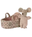 Maileg Baby Mouse in Carry Cot - Rose
