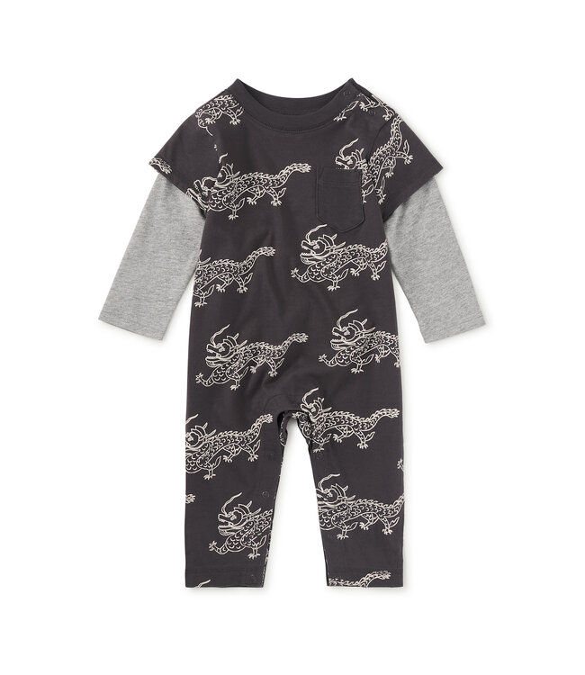 Tea Collection Layered Button Up  Baby Romper