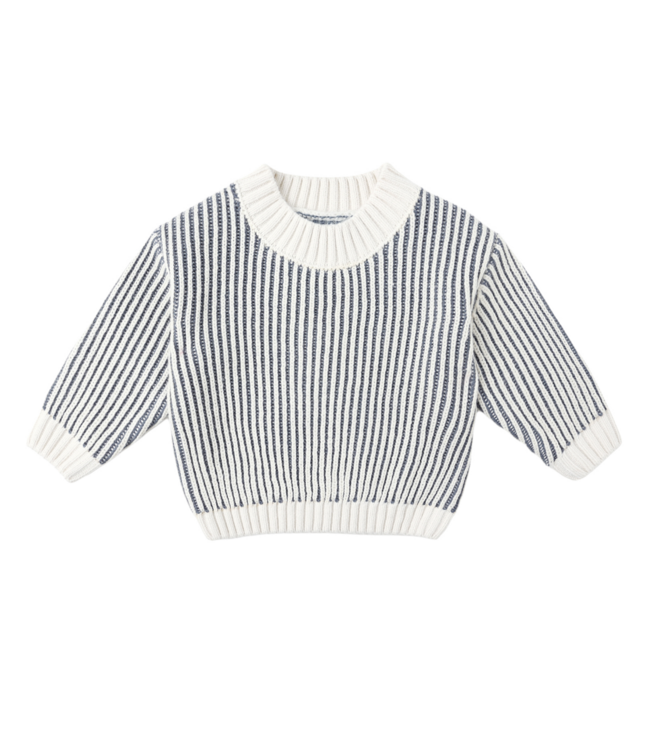 Quincy Mae Relaxed Knit Sweater - Ocean