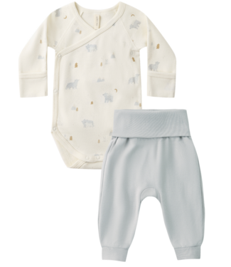 Quincy Mae Side Snap Bodysuit Set- Polar Bears
