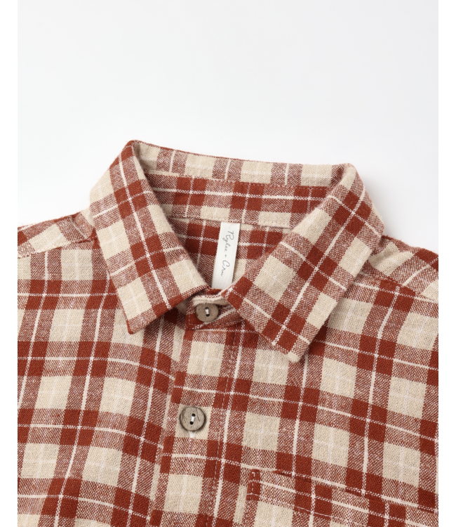 Rylee & Cru Collared Long Sleeve Shirt - Plaid Red