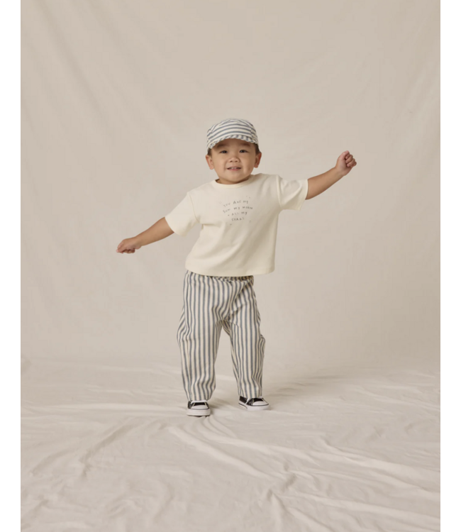Quincy Mae Grayson Pant - Ocean Pinstripe