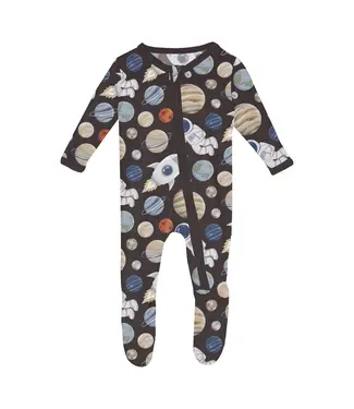 Kickee Pants 2 Way Zipper Footie - Midnight Space Dream