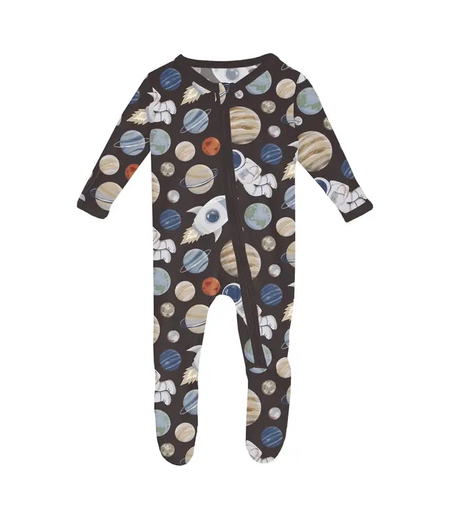 Kickee Pants 2 Way Zipper Footie - Midnight Space Dream