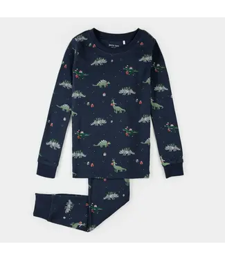 Petit Lem Baby Pajamas - Navy Dinos