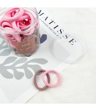 SoapElenGlen 50 pc Hair Ties - Pink