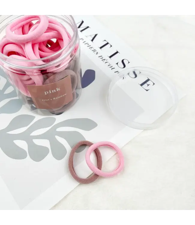 SoapElenGlen 50 pc Hair Ties - Pink