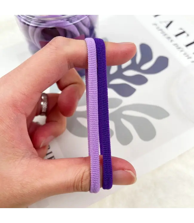 SoapElenGlen 50 pc Hair Ties - Purple