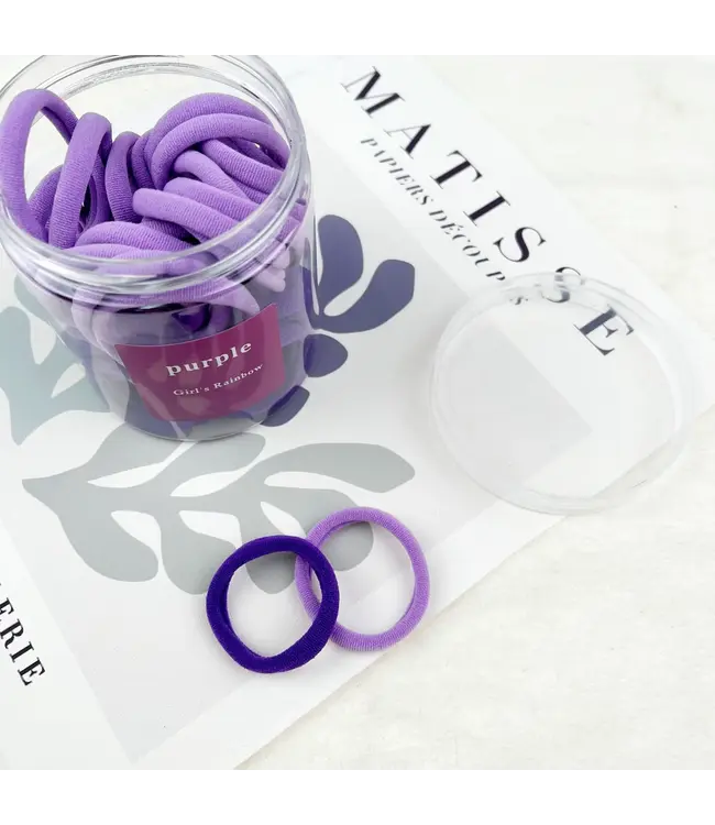 SoapElenGlen 50 pc Hair Ties - Purple