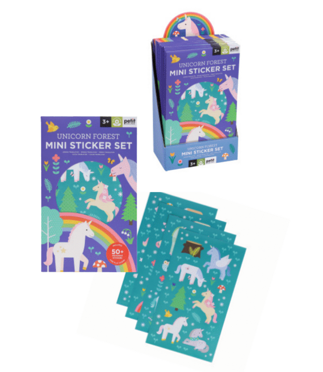 Petit Collage Mini Sticker Set: Unicorn Forest