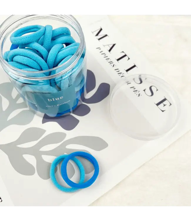 SoapElenGlen 50 pc Hair Ties - Blue