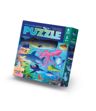 Crocodile Creek 60 pc Foil Puzzle - Shimmering Sharks